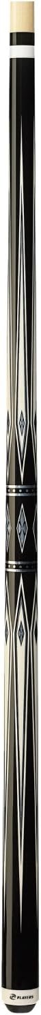 Players G-3372 Black & White Drop Point Cue